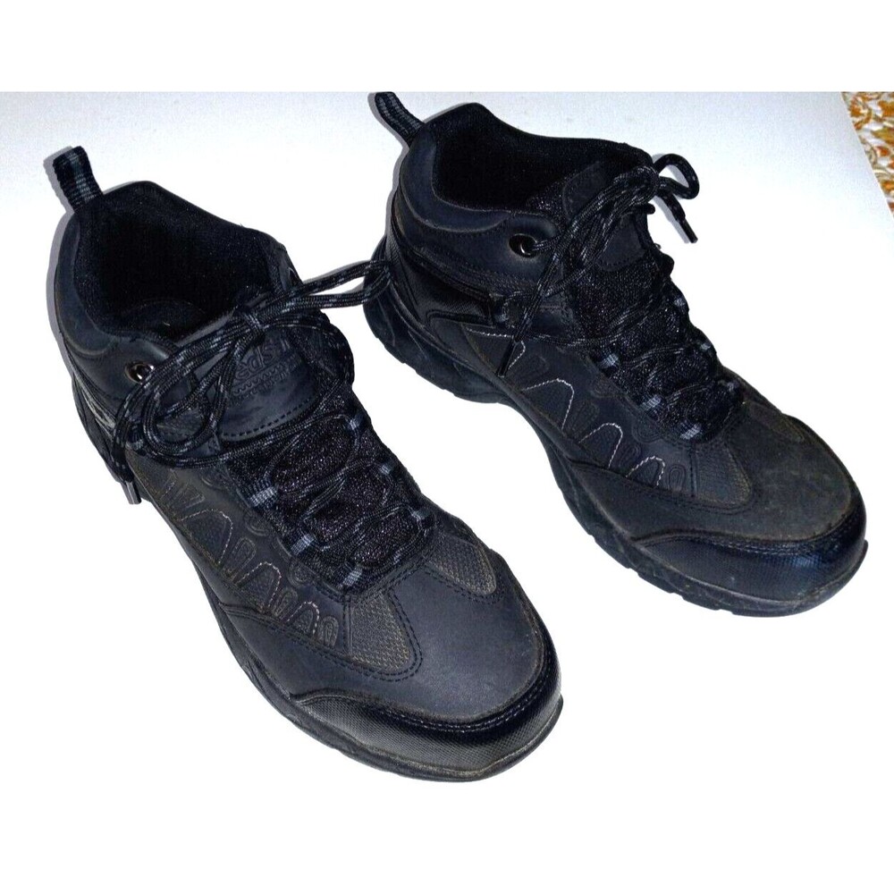Treadsafe Men's Black Lace up Slip Resistant Steel Toe Shoes Size 7.5M